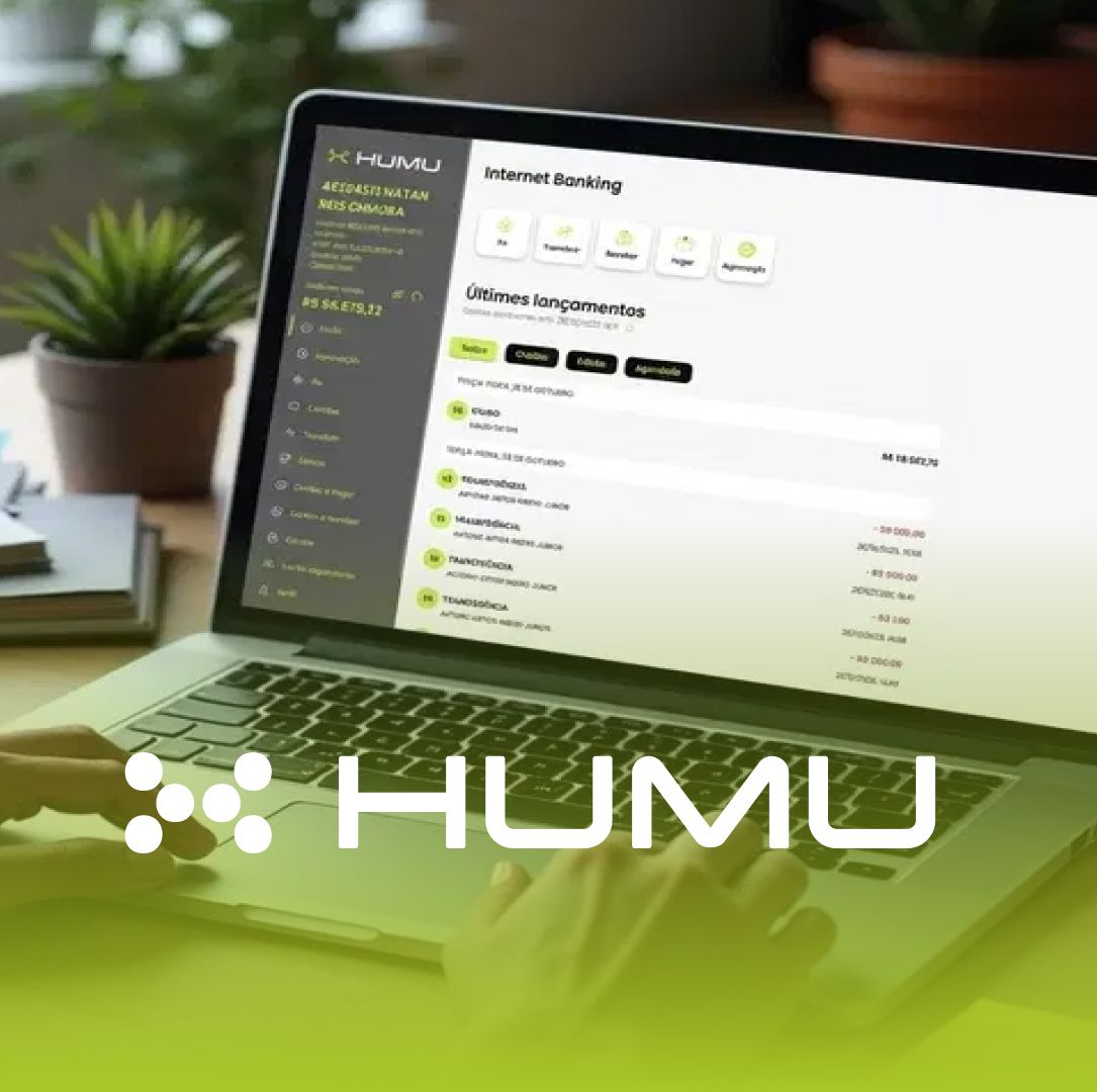 Humu internet banking on a laptop