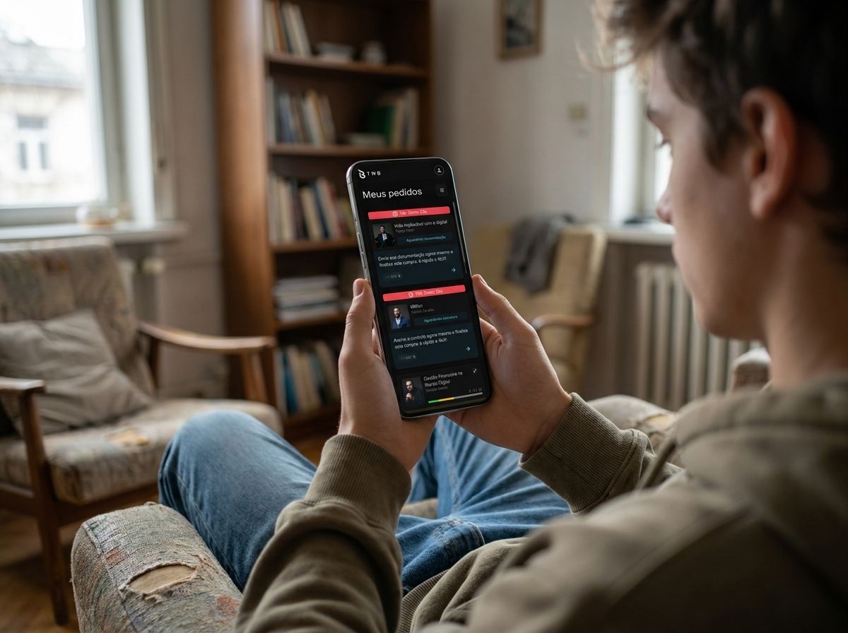 Student viewing his orders on the TMB student web app on a phone